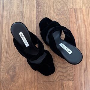 Aquazzura Black Velvet Sandals